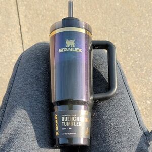 Stanley Iridescent Black-to-Purple Travel With Elphaba's Hat Straw Topper